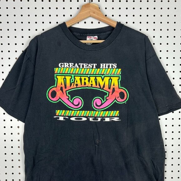 Alabama Greatest Hits Tour T Shirt Band Size‎ Large Black Country Music READ 90s - Picture 1 of 6